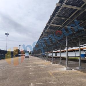Carport solar pelepasan tinggi untuk ruang letak kereta komersial carport solar keluli