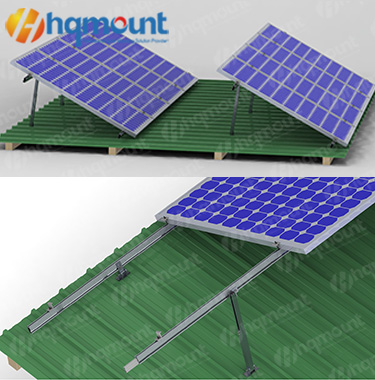 Projek pemasangan pendakap bumbung logam klip trapezoid solar
